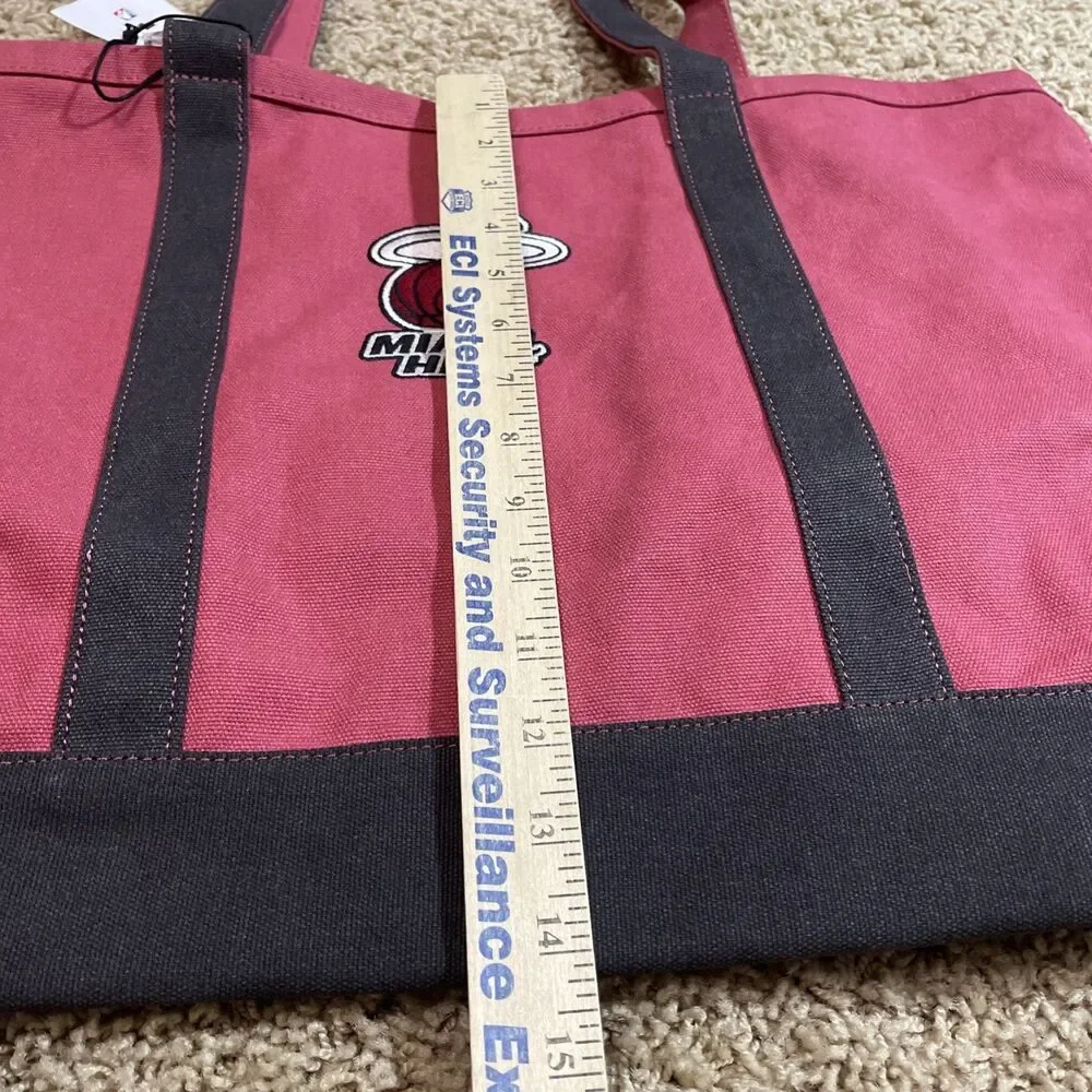 NBA Miami Heat Logo large Tote Bag GAP black/red Canvas 21x11.5x10 NWT $58